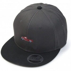 Baseball Caps Premium Plain Cotton Twill Adjustable Flat Bill Snapback Hats Baseball Caps - Rt Black/Charcoal Gray - C012MSKB...