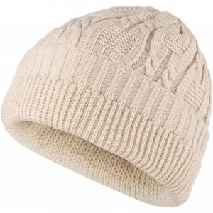 Skullies & Beanies Unisex Trendy Beanie Warm Oversized Chunky Cable Knit Slouchy Woolen Hat - C-beige - CG12N200XFD $23.36