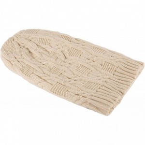 Skullies & Beanies Unisex Trendy Beanie Warm Oversized Chunky Cable Knit Slouchy Woolen Hat - C-beige - CG12N200XFD $23.36