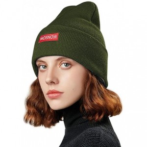 Skullies & Beanies 50% Wool Short Knit Fisherman Beanie for Men Women Winter Cuffed Hats - 6-green - CV18Z36S3A9 $16.93