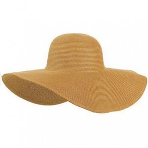 Sun Hats Women Summer Foldable Wide Large Brim Floppy Beach Hat Sun Straw Hat - Khaki - CF18DMNYSHI $33.10