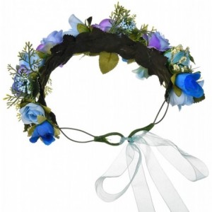 Headbands Handmade Adjustable Flower Wreath Headband Halo Floral Crown Garland Headpiece Wedding Festival Party - CE195S8EXL2...