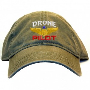 Baseball Caps Drone Pilot with Wings Low Profile Baseball Cap - Olive - CC129G5Y2JL $30.36