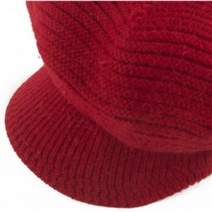 Skullies & Beanies Women's Winter Warm Slouchy Cable Knit Beanie Skull Hat with Visor - A-red - C918K3LWGNL $26.80