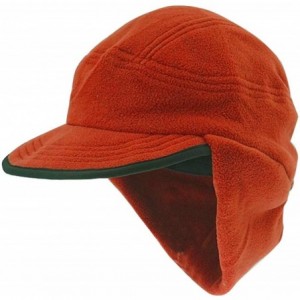 Skullies & Beanies Winter Warm Skull Cap with Earflap Outdoor Windproof Fleece Visor Hat - Orange - CZ12O9TUJDZ $33.80