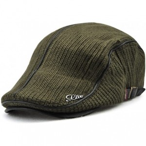 Newsboy Caps Knitted Woollen Beret Hat Casquette Flat Visor Newsboy Peak Cap - Army Green - CV18TDIX8RC $29.58