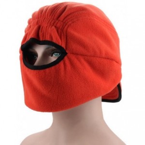 Skullies & Beanies Winter Warm Skull Cap with Earflap Outdoor Windproof Fleece Visor Hat - Orange - CZ12O9TUJDZ $33.80