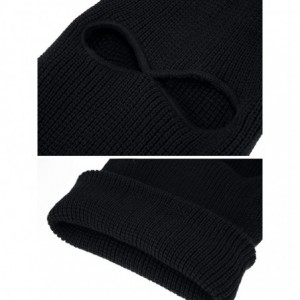 Balaclavas 2-Hole Knitted Full Face Cover Ski Mask- Adult Winter Balaclava Warm Knit Full Face Mask for Outdoor Sports - CN18...