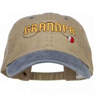 Baseball Caps Grandpa Fishing Embroidered Low Cap - Khaki Navy - CE1827Z9XT7 $40.92