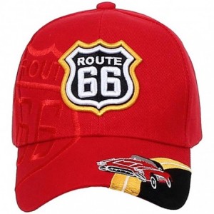 Baseball Caps Baseball Cap Route 66 Fashion Hat Headwear Bike Wing CA Casual Premium Quality - 01-classic Car_red - CM17YDNCR...