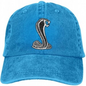 Baseball Caps Black Mustang Cobra Baseball Cap Vintage Adjustable Dad Denim Hats for Unisex - Blue - C918HOH0X7G $22.80