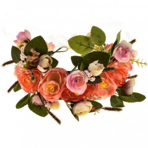 Headbands Rose Flower Headband Floral Crown Garland Halo - Pink - CV12O6EVRUC $23.21