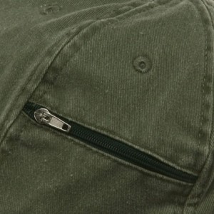 Baseball Caps Low Profile Washed Side Zipper Pocket Cap - Olive Green - CT18GYYS72X $39.28