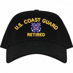 Baseball Caps U.S. Coast Guard Retired Embroidered Cap - Black - Low Profile - Cotton Twill - Usa - CN18OXY6UIS $62.03
