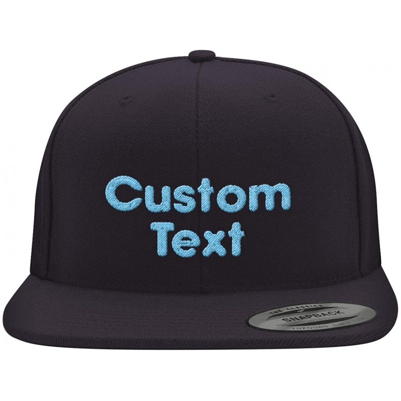 Baseball Caps Custom Embroidered 6089 Structured Flat Bill Snapback - Personalized Text - Your Design Here - Dark Navy - CC18...