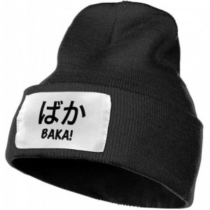Skullies & Beanies BAKA in Janpanese Men Women Winter Beanie - Unisex Cuffed Plain Skull Knit Hat Cap - Black - CB18M44H9ON $...