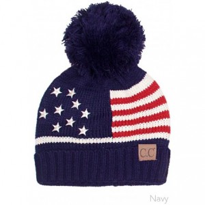 Skullies & Beanies Unisex American Flag USA Patriotic Knit Hat - Set Navy - C71873WDWSI $49.45