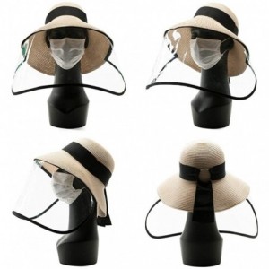 Sun Hats Packable Womens Straw Cloche Derby Fedora Summer Wide Brim Sun Hat Floppy Beach 55-60cm - 00761beige - CX199I0Y6X3 $...