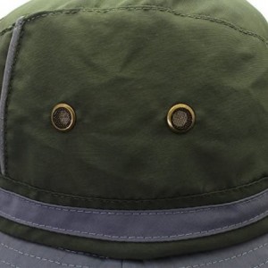 Bucket Hats Outdoor Sun Hats with Wind Lanyard Bucket Hat Fishing Cap Boonie for Men/Women/Kids - Green Grey - CO17YZC20UD $2...