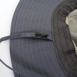 Bucket Hats Outdoor Sun Hats with Wind Lanyard Bucket Hat Fishing Cap Boonie for Men/Women/Kids - Green Grey - CO17YZC20UD $2...