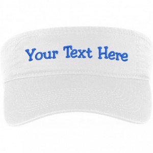 Visors Custom Visor Hat Embroider Your Own Text Customized Adjustable Fit Men Women Visor Cap - White - CB18T326NAN $43.39