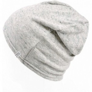 Skullies & Beanies Charm Womens Organic Cotton Beanie Hat - Mens Slouchy Beanie Made in Japan Chemo Hat - Mix White - C111CQ5...