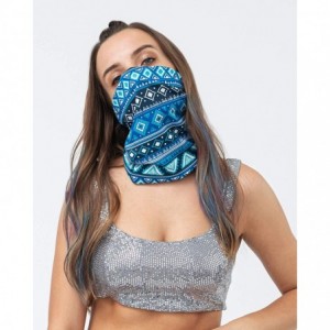 Balaclavas Face Bandanas Neck Gaiters for Men Women Dust Scarf Balaclava Headbands - Blue Geometric - C7197ANY6N7 $22.16