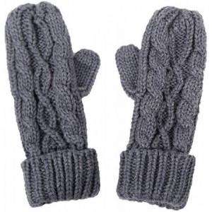 Skullies & Beanies Women Lady Winter 3PC Cable Knit Beanie Hat Gloves and Scarf Set - Light Grey - CZ18IM3HQA6 $40.29