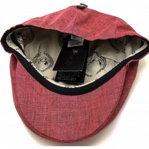 Newsboy Caps Men's Linen Flat Ivy Gatsby Summer Newsboy Hats - Burgundy - CE18SZQ20E7 $31.18