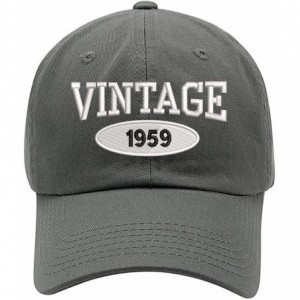 Baseball Caps Vintage 1959 61st Birthday Embroidered Relaxed Fitting Dad Cap - Vc300_grey - CT18QIWRTWH $29.36