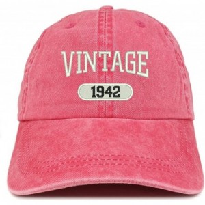 Baseball Caps Vintage 1942 Embroidered 78th Birthday Soft Crown Washed Cotton Cap - Red - CV180WU9ILO $31.84