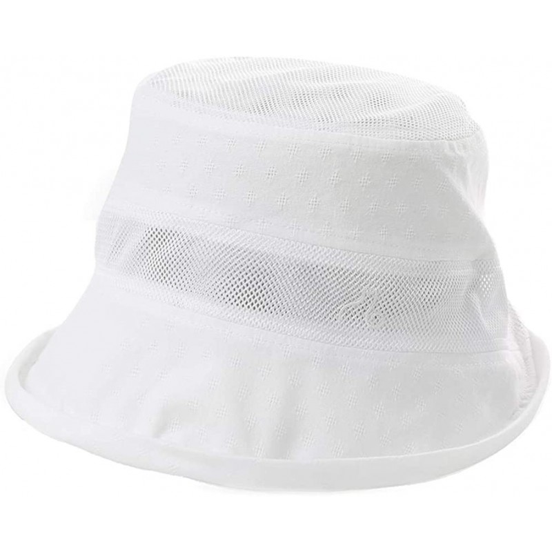Bucket Hats Fishing Bucket Hat for Men Women Foldable UPF50+ Chin Strap - 99749_white - CQ18RXT9963 $22.57