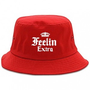 Bucket Hats Feeling Extra Bucket Hat - Red - CM18CA27S9U $49.86