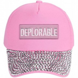 Baseball Caps Hat - Adjustable Womens Cap Funny Pro Trump 2016 2020 - Pink Rhinestone - CP18HAIL82R $43.62