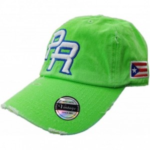 Baseball Caps Puerto Rico Snapback Hats Vintage Hats - Vintage Neon Green - CJ18WW7LX5H $57.82