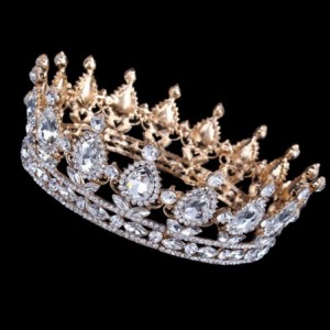 Headbands Vintage Wedding Crystal Rhinestone Crown Bridal Queen King Tiara Crowns-More diamond seablue - CD18WU6EN9W $102.91