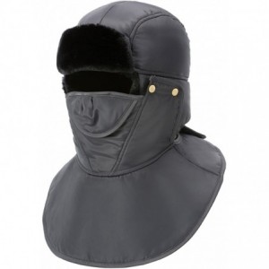 Balaclavas Unisex Winter Trooper Trapper Hat Hunting Hat Ushanka Ear Flap Chin Strap with Windproof Mask - Gray - CQ186S5S0L4...