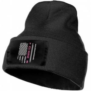 Skullies & Beanies Unisex ICU Nurse USA Flag Outdoor Stretch Knit Beanies Hat Soft Winter Skull Caps - Black - CM18MDAI22G $2...
