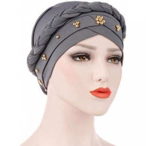 Balaclavas Turbans for Women Beads-Head Wraps 2019 Winter Fashion Cancer Cap Gift Christmas Simple Black New Outdoor Fit - CQ...