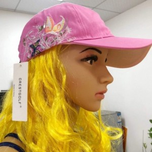 Baseball Caps Women Baseball Caps- Adjustable Breathable Embroidered Sun Hat for Sport Golf Mesh Sunbonnet Outdoor - Pink - C...