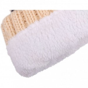 Skullies & Beanies Winter Wonderland Splash Patterned Thick Knit Fleece Lined Snow Beanie Hats - 7969_beige - CV1888KUL94 $21.08