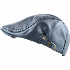 Newsboy Caps Soft Faux Leather Flat Ivy Gatsby Newsboy Driving Hat Cap - Navy - CO128JZBODV $22.93