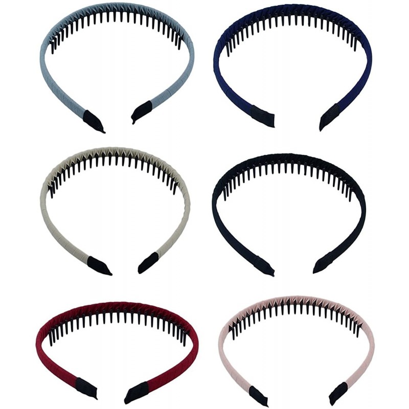 Headbands 6 Pcs Plastic Teeth Comb Hairband Hair Hoop Headband Headwear Accessory for Women Ladies - C618C5UGXQ7 $18.45