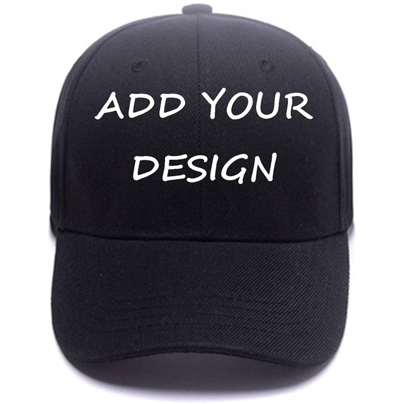 Baseball Caps Custom Baseball Cap for Unique Gifts-Personalized Unisex Street Style Plain Hat with Snapback Hats - Black - CU...