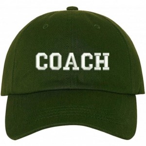 Baseball Caps Coach Dad Hat - Olive Green - C218UL3A642 $38.42