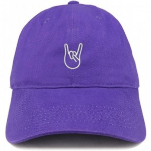 Baseball Caps Rock On Embroidered Dad Hat Adjustable Cotton Baseball Cap - Purple - CK185HNARC5 $40.24
