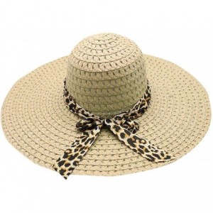 Sun Hats Women Hat Fineser Leopard Bowknot - Beige - CE18O8ISCZM $20.45