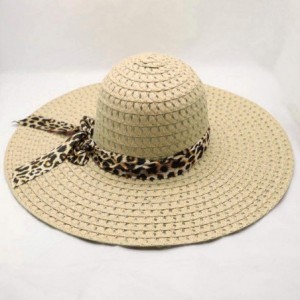 Sun Hats Women Hat Fineser Leopard Bowknot - Beige - CE18O8ISCZM $18.01