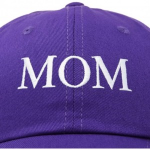 Baseball Caps Embroidered Mom and Dad Hat Washed Cotton Baseball Cap - Mom - Purple - CV18Q6L78WQ $24.03