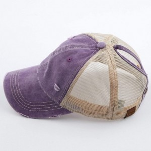 Baseball Caps Exclusives Hatsandscarf Distressed Adjustable - Violet/Beige - CK18ND0LC6R $26.78